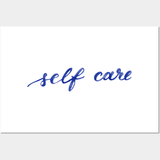 Self care - blue Posters and Art